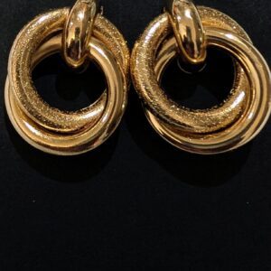 Gold intertwined hoop earrings